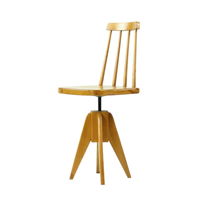 Swivel stool with backrest, brown oak, black metal, Tatra Nabytok, Czechoslovakia, 1960s. - DIMENSION