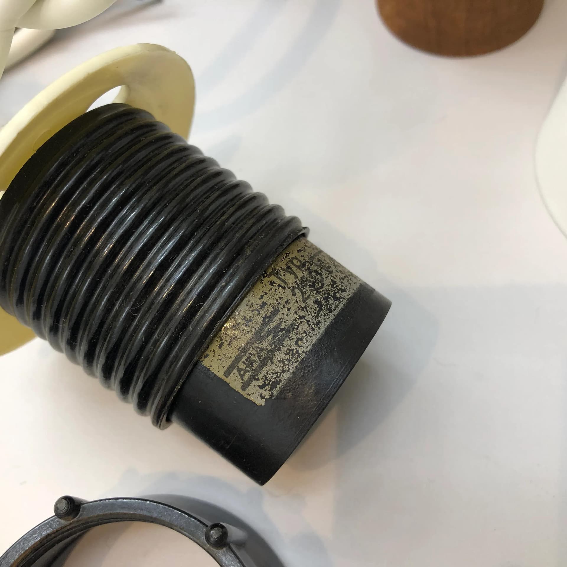 Lampa wisząca Boho, beżowy sznur juta drewno tekowe, Niemcy, lata 70. - 22206