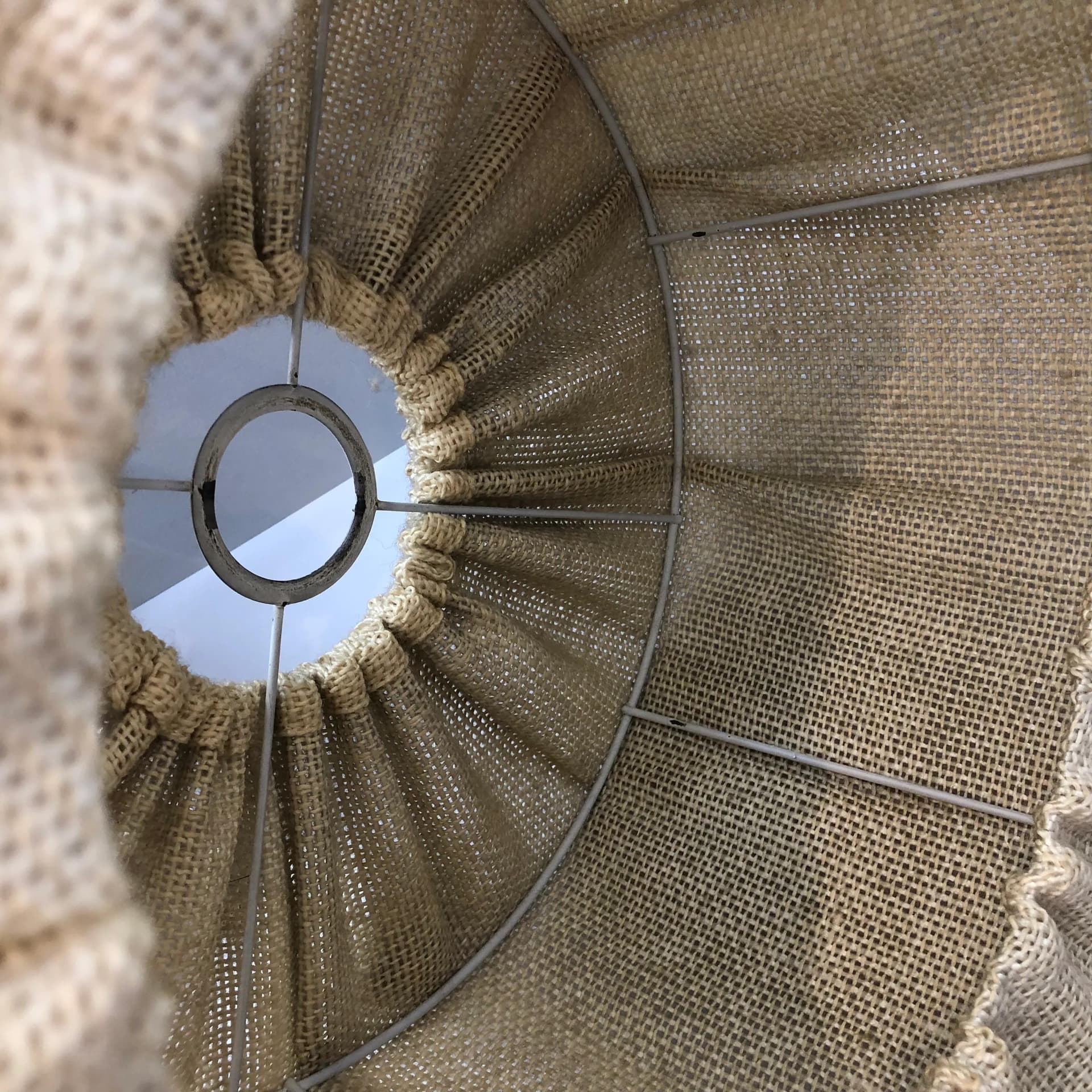 Lampa wisząca Boho, beżowy sznur juta drewno tekowe, Niemcy, lata 70. - 22208