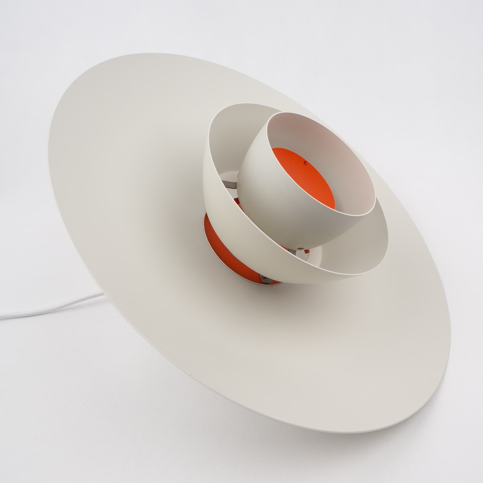 Lampa wisząca PH 4/3, biały, aluminium, proj. P. Henningsen, Dania, lata 80. - 302994