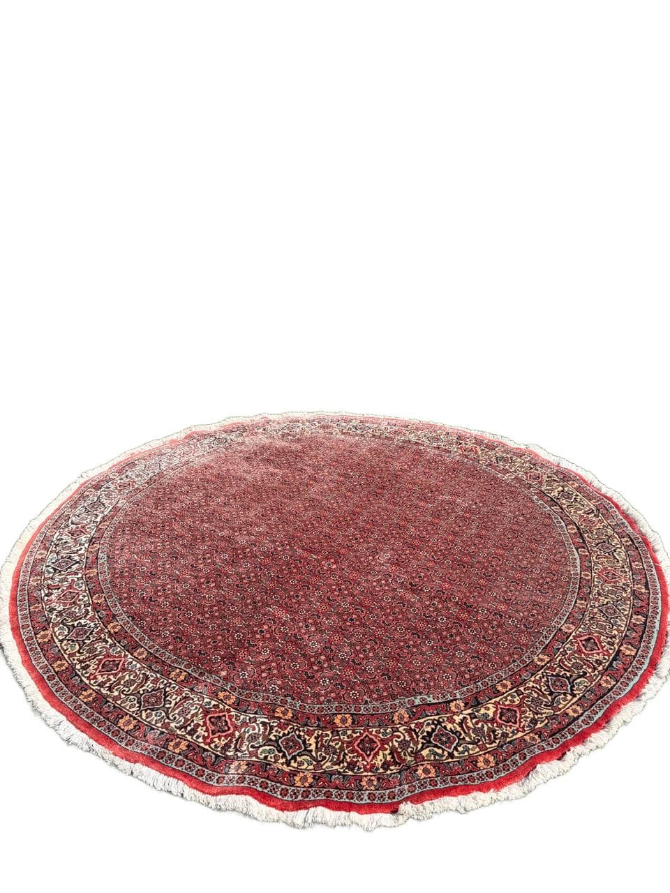 Dywan okrągły Bidjar 270x270 cm, czerwony, wełna kaszmirowa, Iran