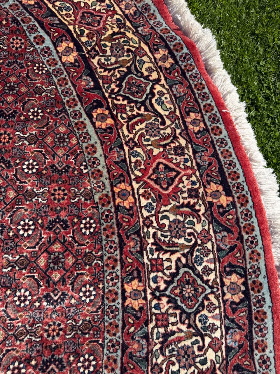 Dywan okrągły Bidjar 270x270 cm, czerwony, wełna kaszmirowa, Iran - 303068