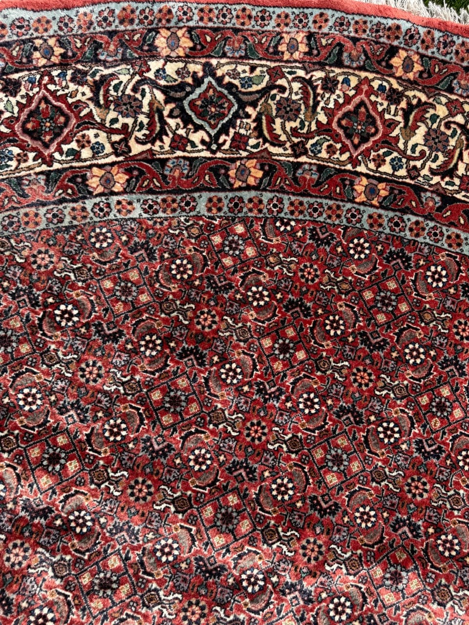 Dywan okrągły Bidjar 270x270 cm, czerwony, wełna kaszmirowa, Iran - 303069