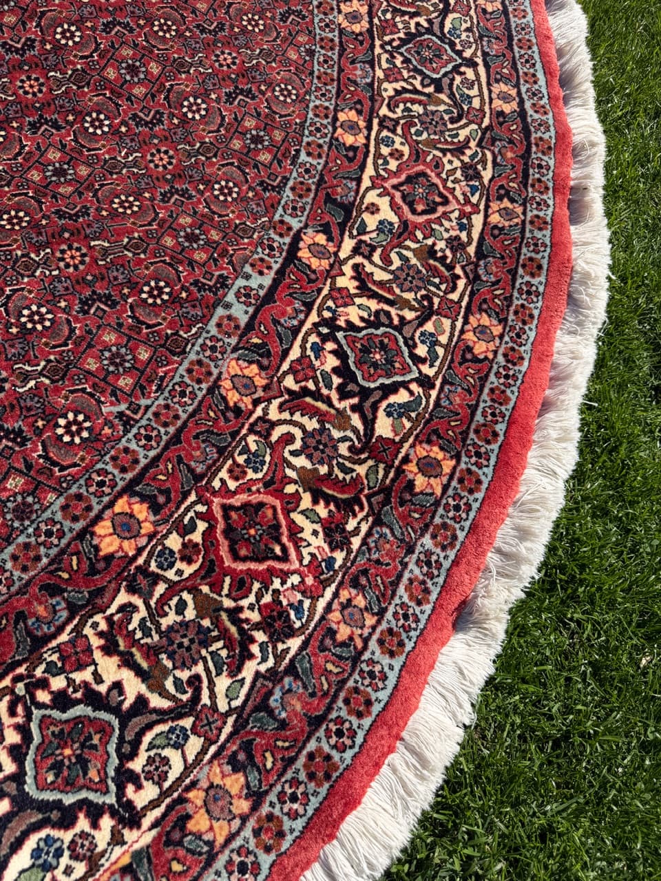 Dywan okrągły Bidjar 270x270 cm, czerwony, wełna kaszmirowa, Iran - 303064