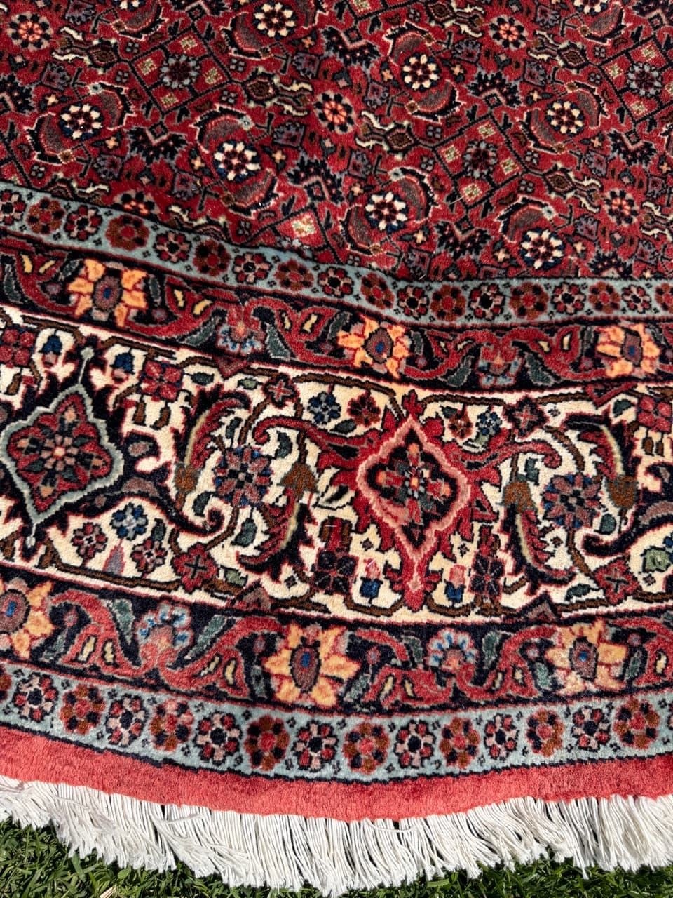 Dywan okrągły Bidjar 270x270 cm, czerwony, wełna kaszmirowa, Iran - 303063