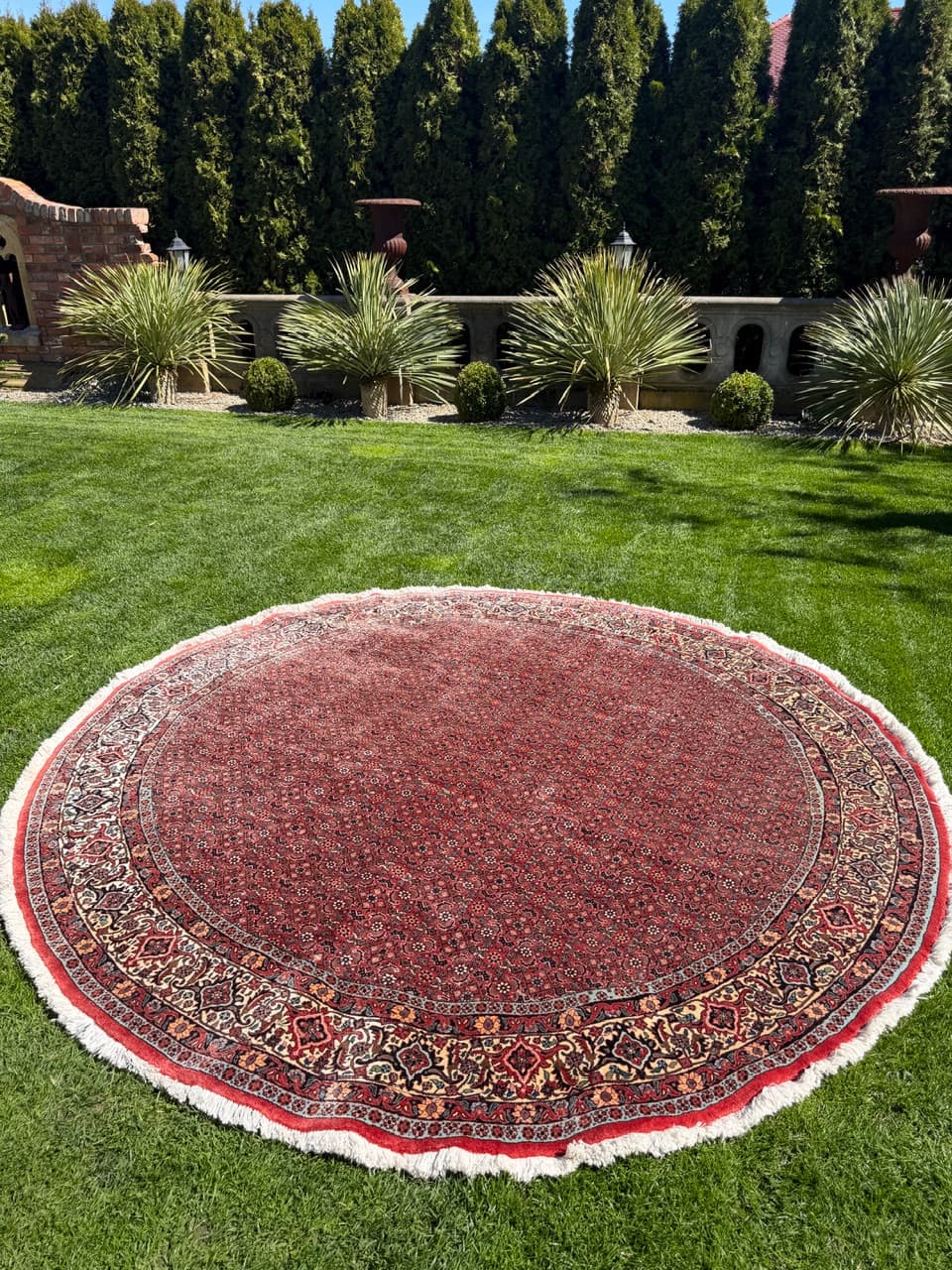 Dywan okrągły Bidjar 270x270 cm, czerwony, wełna kaszmirowa, Iran - 303062
