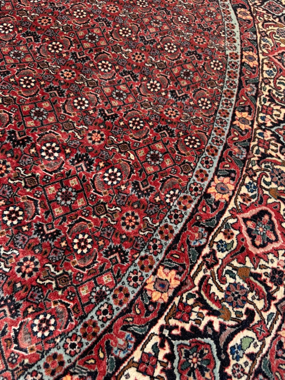 Dywan okrągły Bidjar 270x270 cm, czerwony, wełna kaszmirowa, Iran - 303061