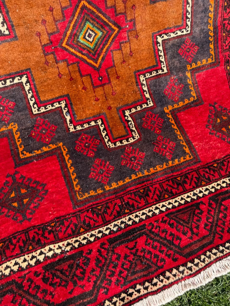 Dywan Hamadan 250x140 cm, czerwony, wełna, Iran - 303101