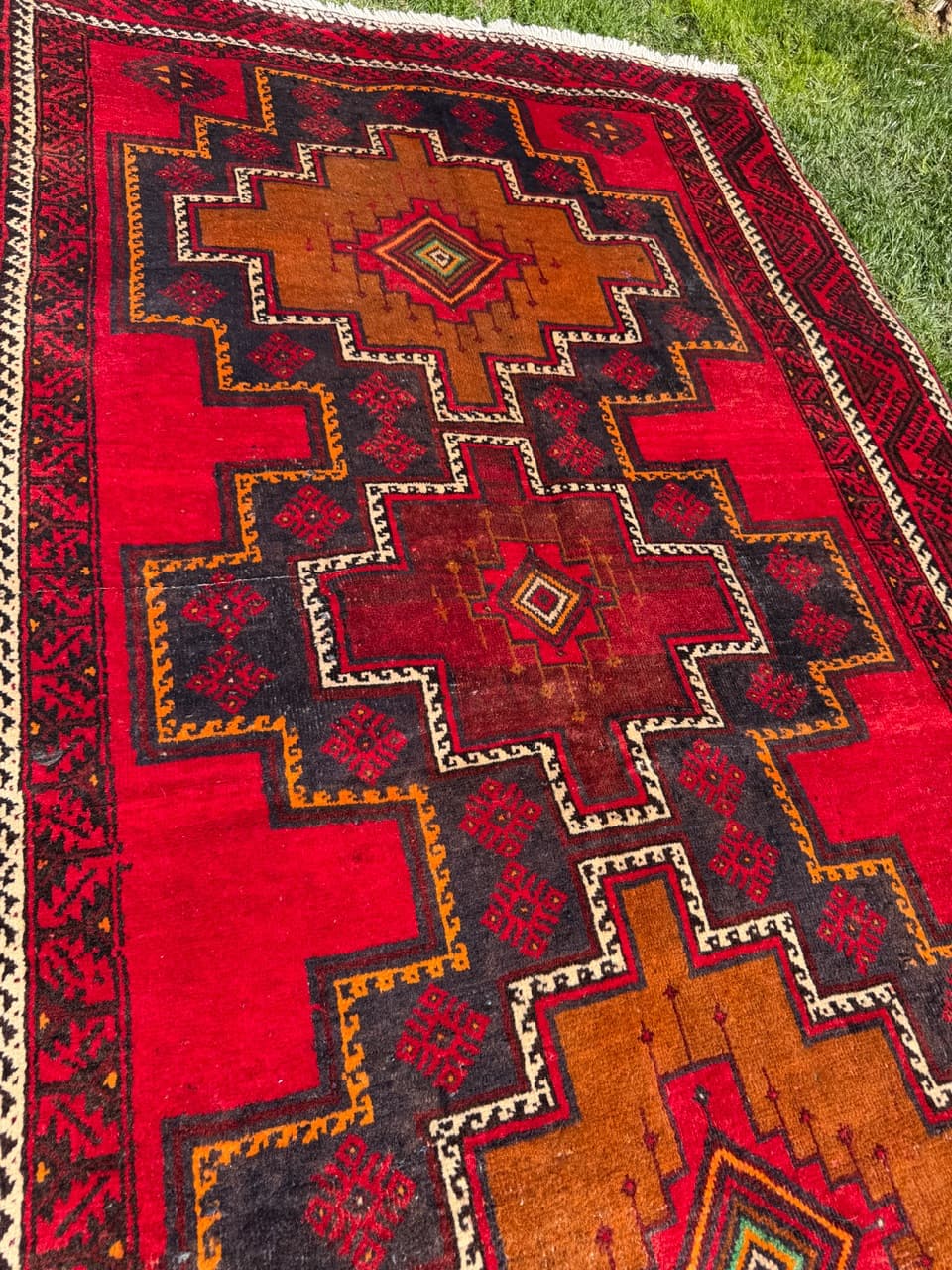 Dywan Hamadan 250x140 cm, czerwony, wełna, Iran - 303106