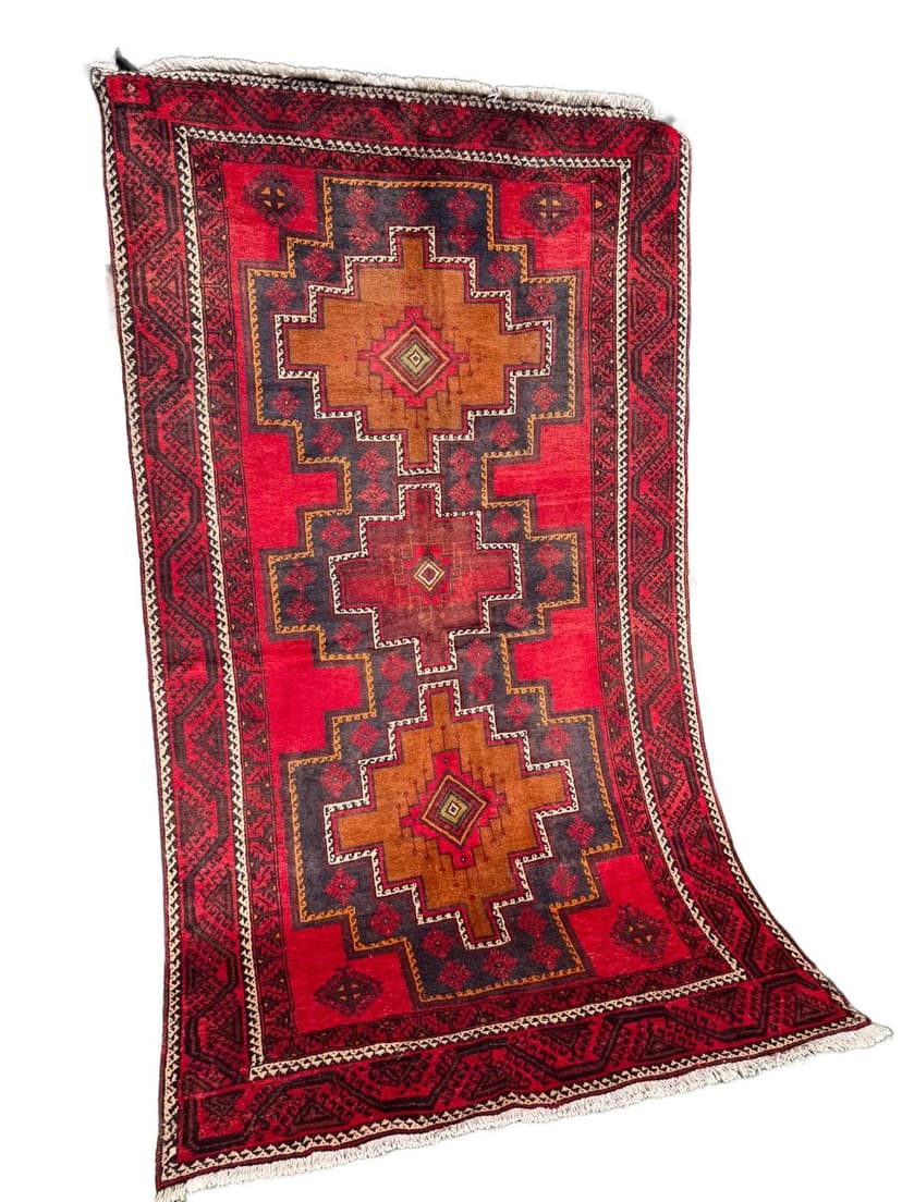 Dywan Hamadan 250x140 cm, czerwony, wełna, Iran