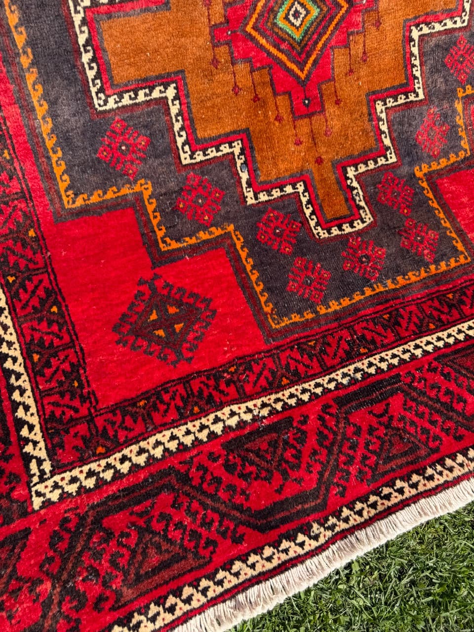 Dywan Hamadan 250x140 cm, czerwony, wełna, Iran - 303096