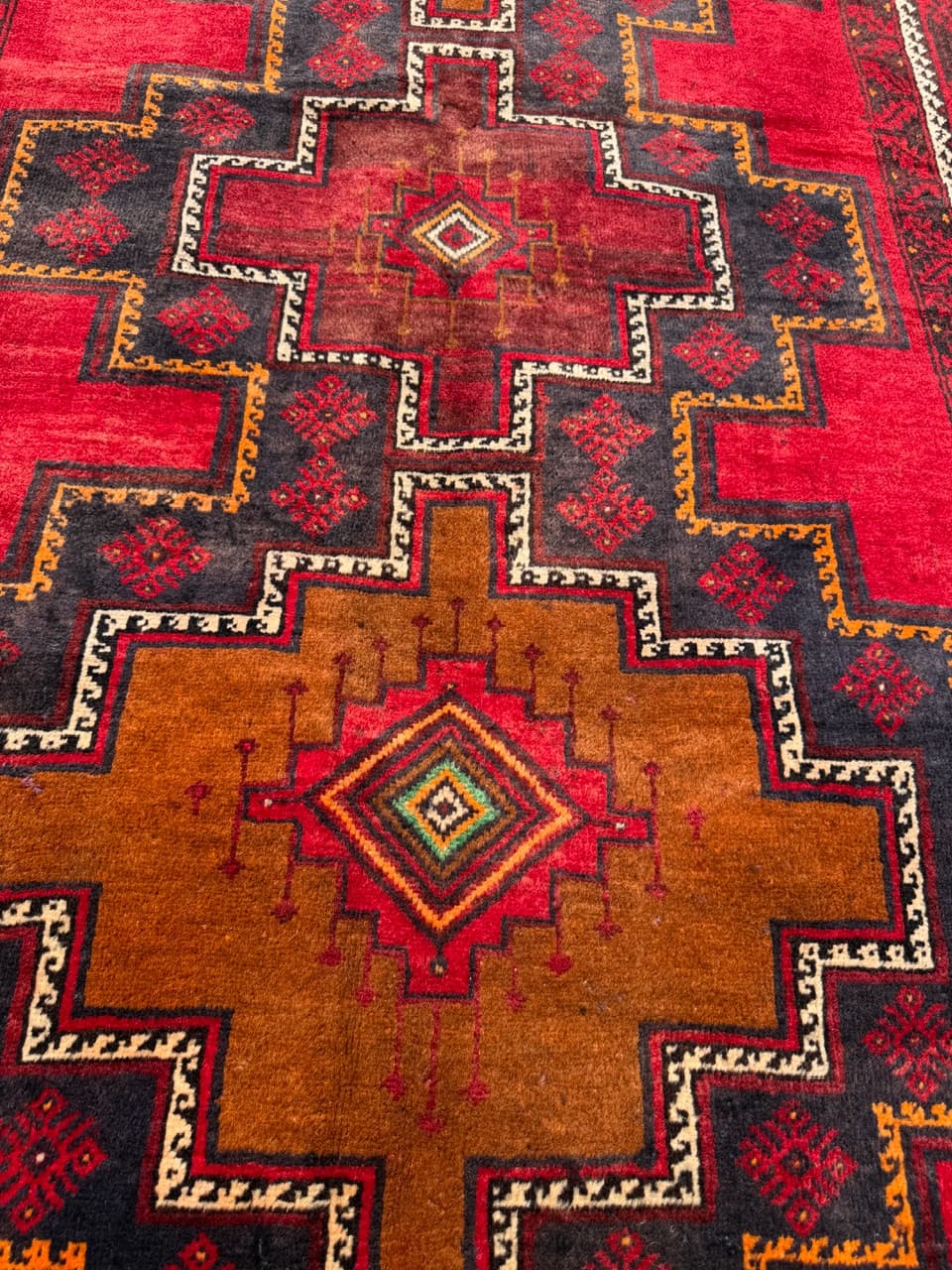 Dywan Hamadan 250x140 cm, czerwony, wełna, Iran - 303109