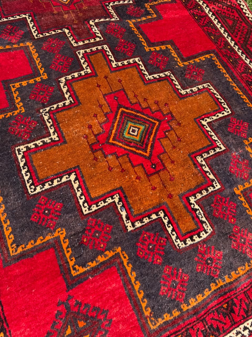 Dywan Hamadan 250x140 cm, czerwony, wełna, Iran - 303105