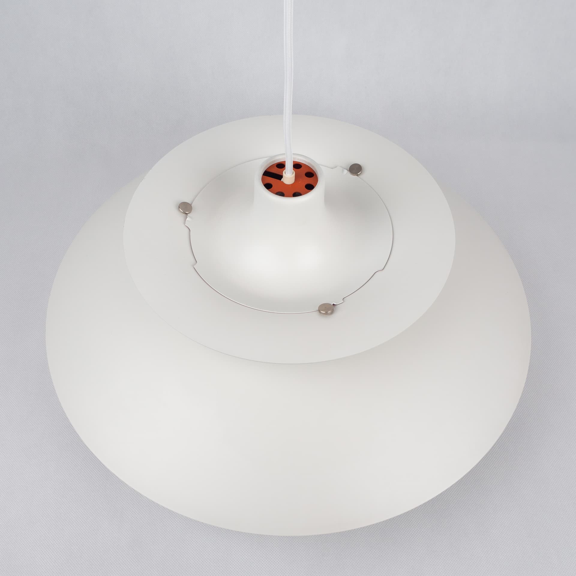 Pair of pendant lamps PH 5, white metal, by P. Henningsen, Louis Poulsen, Denmark, 1980s. - 303124