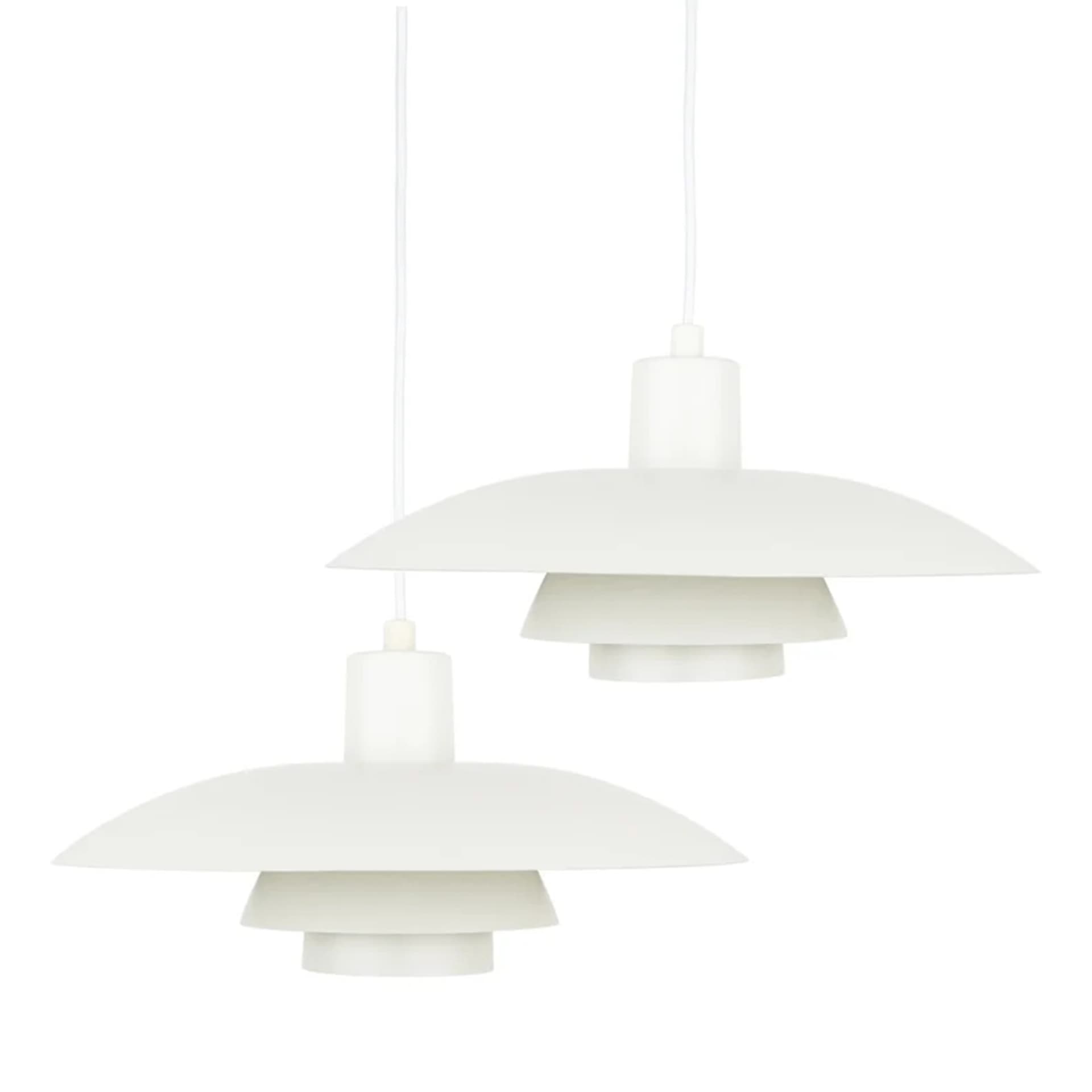 Para lamp wiszących PH 4/3, metal biały, proj. P. Henningsen, Louis Poulsen, Dania, lata 60. - 303166