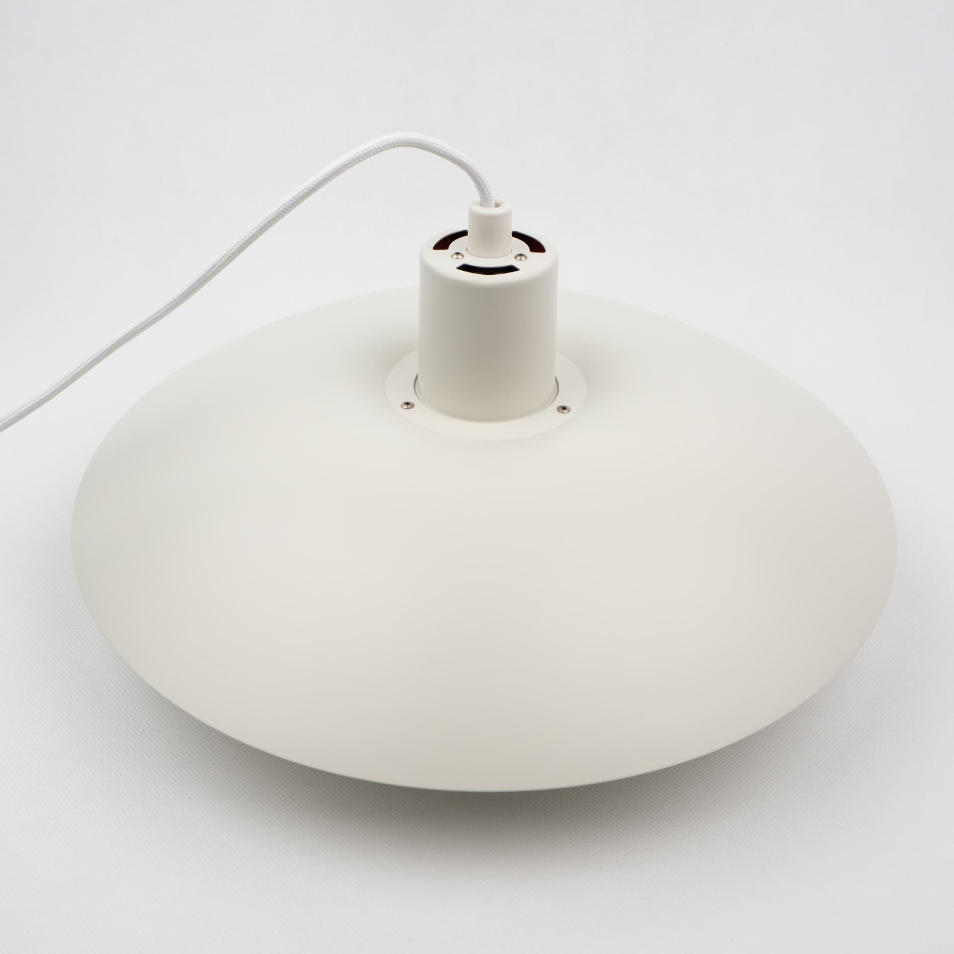 Para lamp wiszących PH 4/3, metal biały, proj. P. Henningsen, Louis Poulsen, Dania, lata 60. - 303176