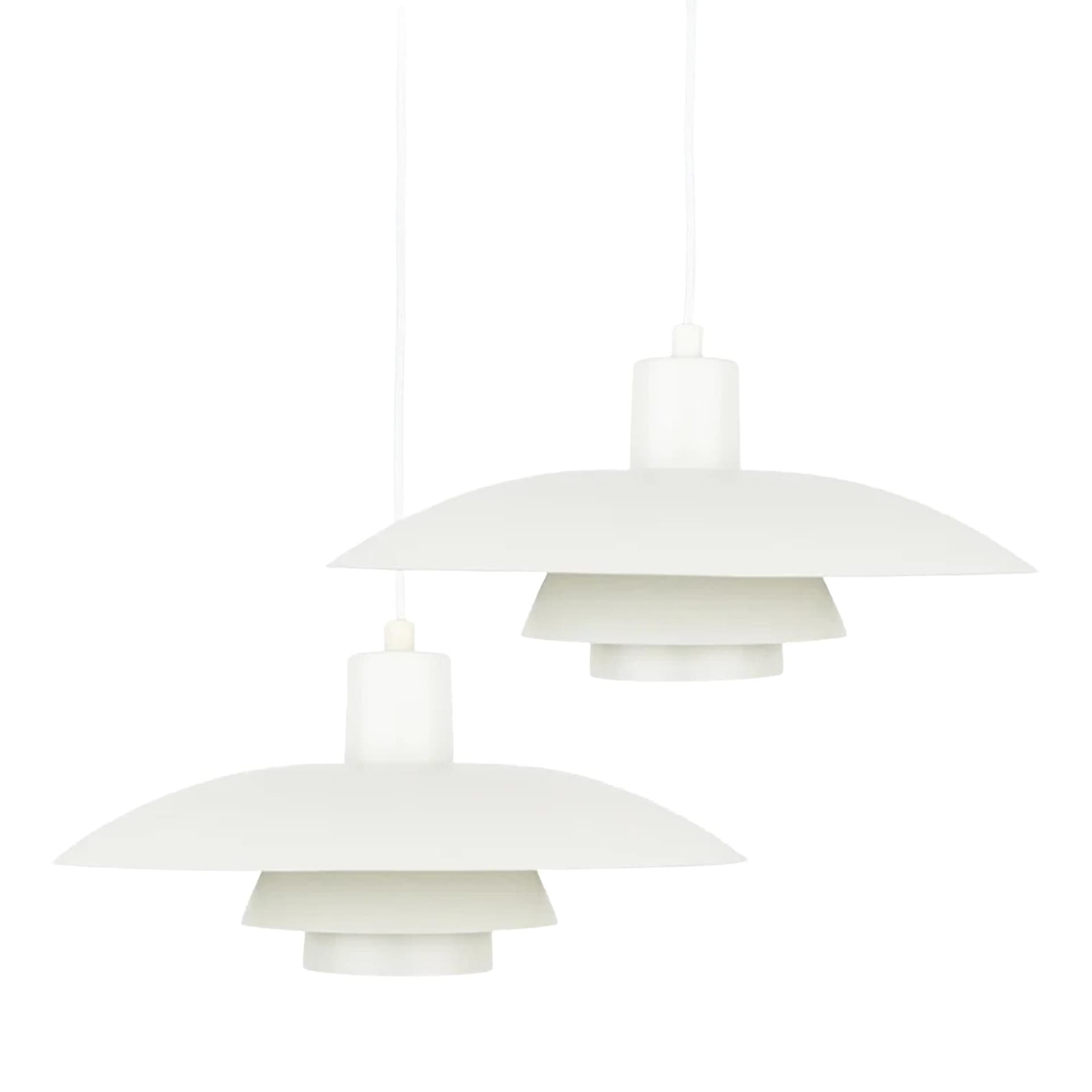 Para lamp wiszących PH 4/3, metal biały, proj. P. Henningsen, Louis Poulsen, Dania, lata 60. - 303167