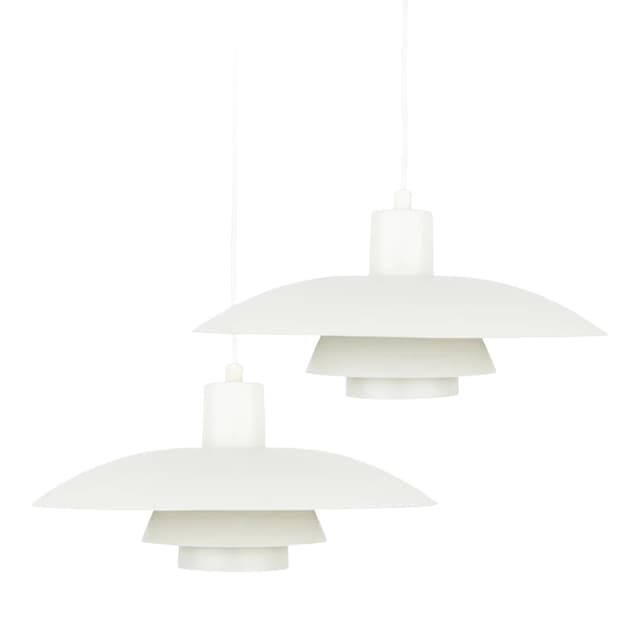 Para lamp wiszących PH 4/3, metal biały, proj. P. Henningsen, Louis Poulsen, Dania, lata 60. - WYMIARY