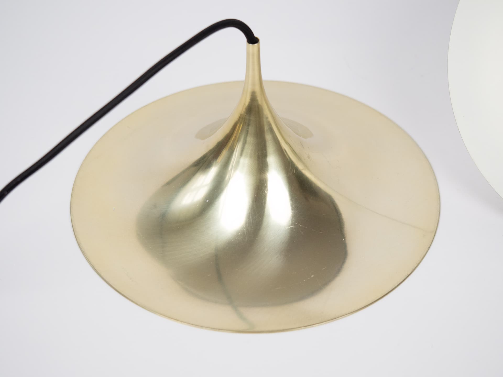 Pair of pendant lamps Semi, gold brass, Fog & Mørup, Denmark, 1960s. - 303230