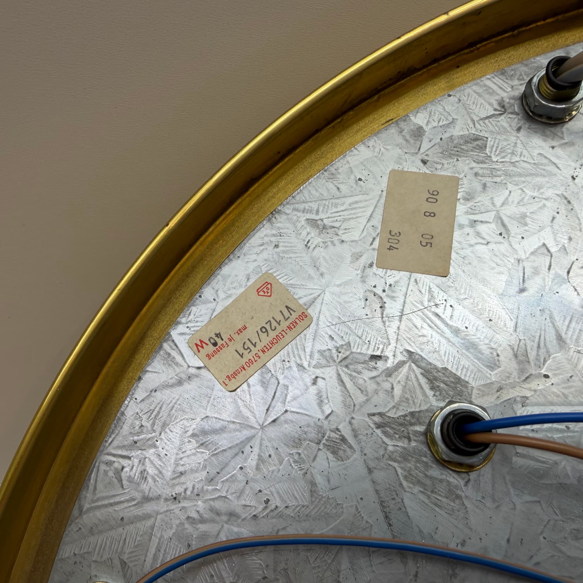 Plafon, złoty, mosiądz, Sölken Leuchten, Niemcy, lata 70. - 303248