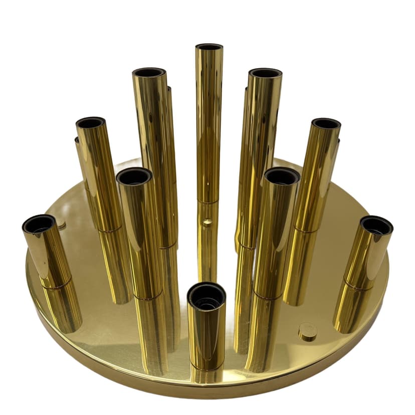 Ceiling lamp, gold brass, Sölken Leuchten, Germany, 1970s.