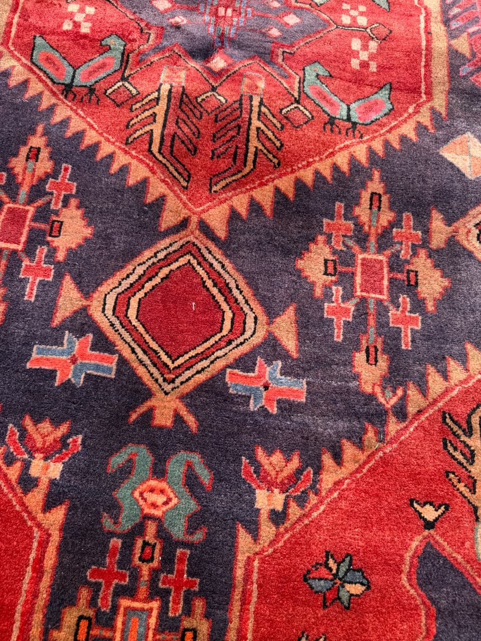 Chodnik Hamadan 325x140 cm, czerwony, wełna, Iran - 303293