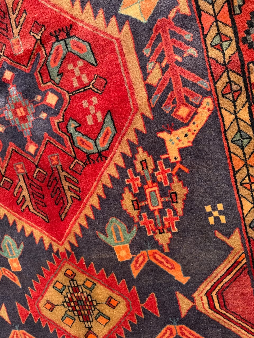 Chodnik Hamadan 325x140 cm, czerwony, wełna, Iran - 303294