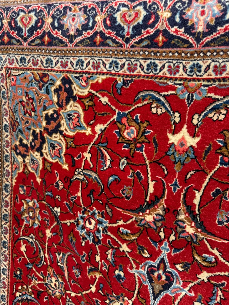 Dywan Kashan 230x135 cm, czerwony, wełna, Iran - 303304
