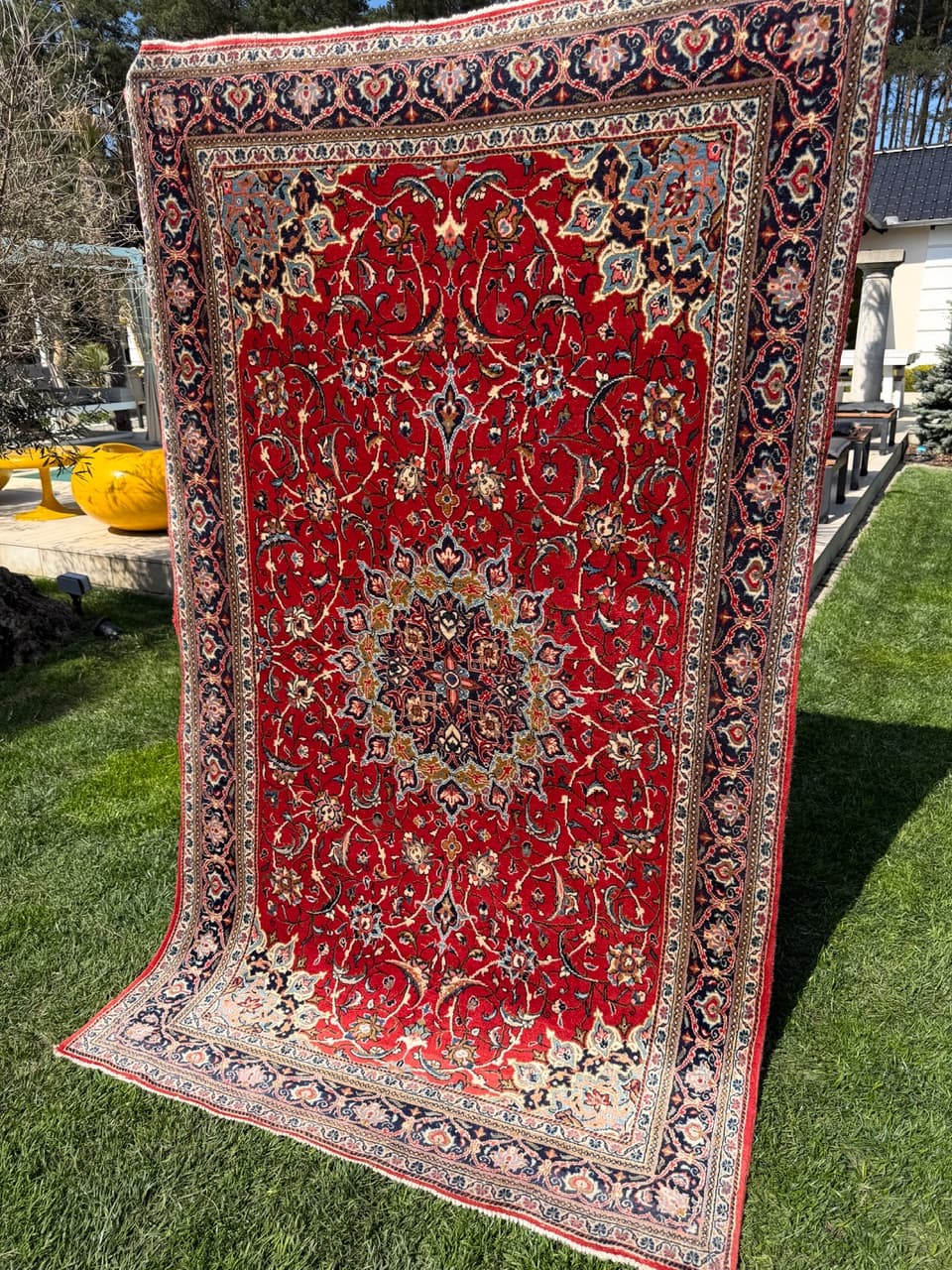 Dywan Kashan 230x135 cm, czerwony, wełna, Iran - 303307