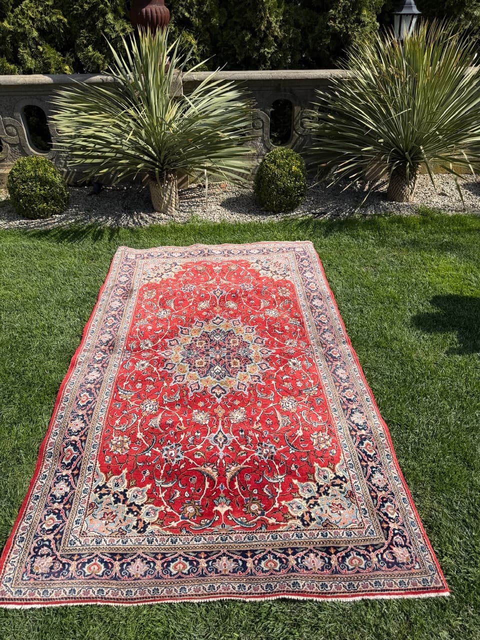 Dywan Kashan 230x135 cm, czerwony, wełna, Iran - 303296