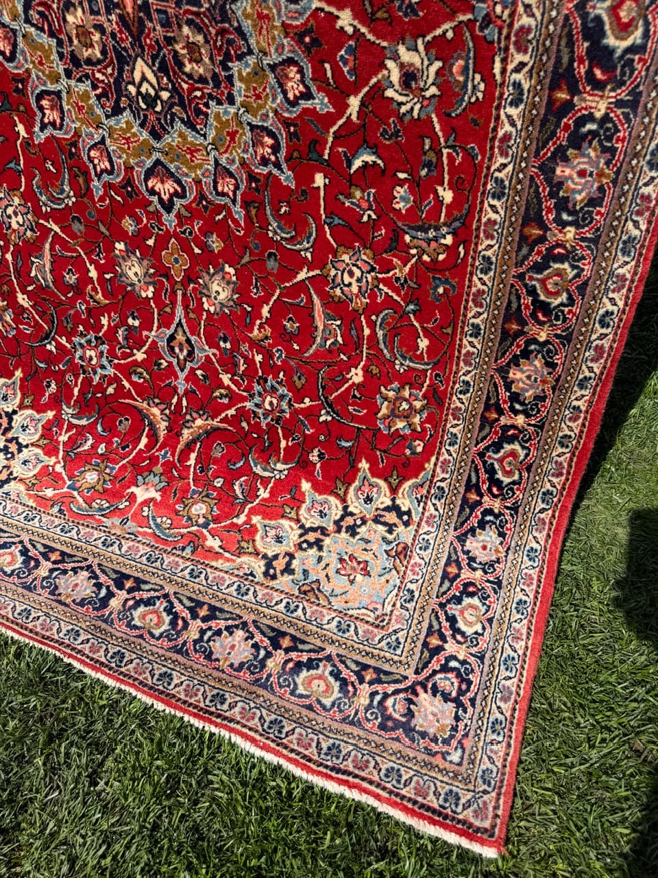 Dywan Kashan 230x135 cm, czerwony, wełna, Iran - 303308