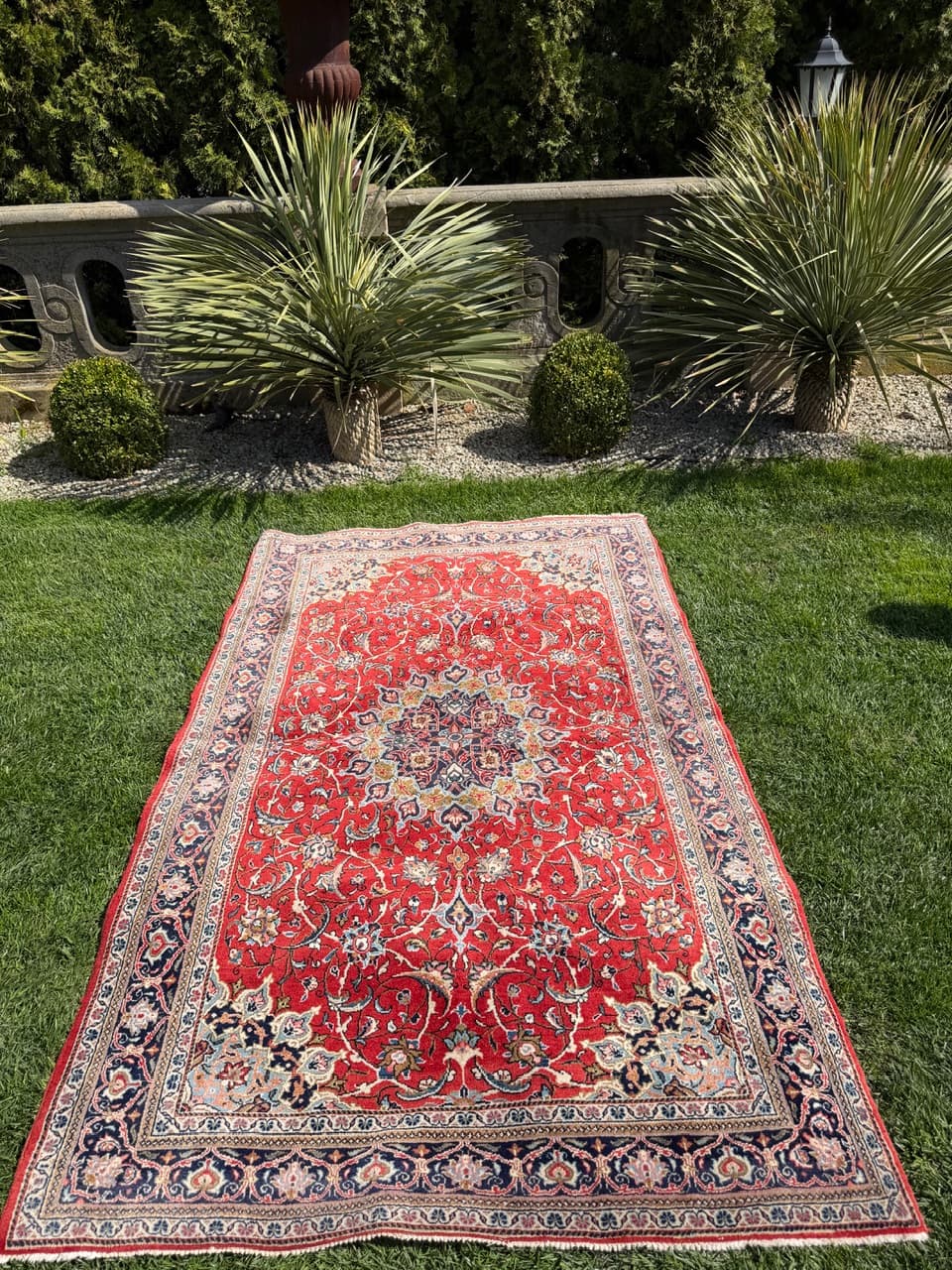 Dywan Kashan 230x135 cm, czerwony, wełna, Iran - 303301