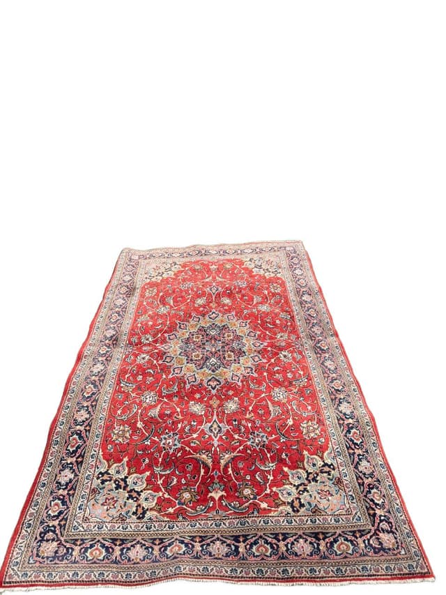 Dywan Kashan 230x135 cm, czerwony, wełna, Iran - WYMIARY