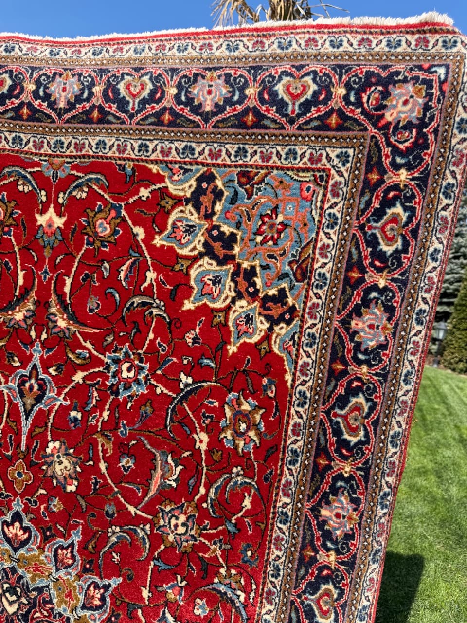 Dywan Kashan 230x135 cm, czerwony, wełna, Iran - 303309