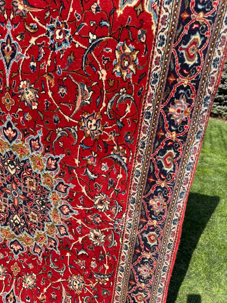 Dywan Kashan 230x135 cm, czerwony, wełna, Iran - 303302