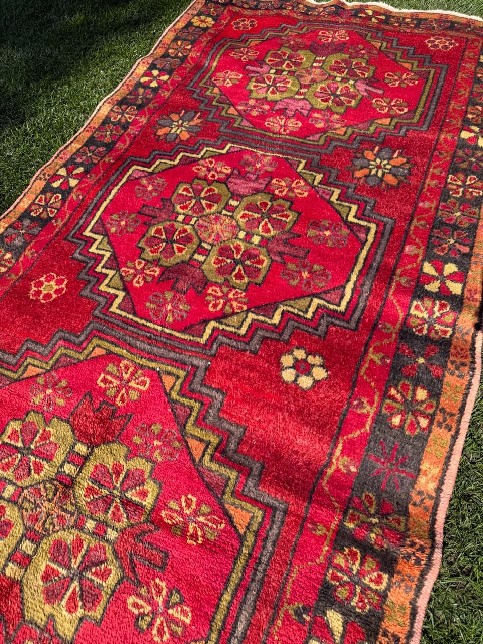 Runner Hamadan 290x140 cm, red, wool, Iran - 303323