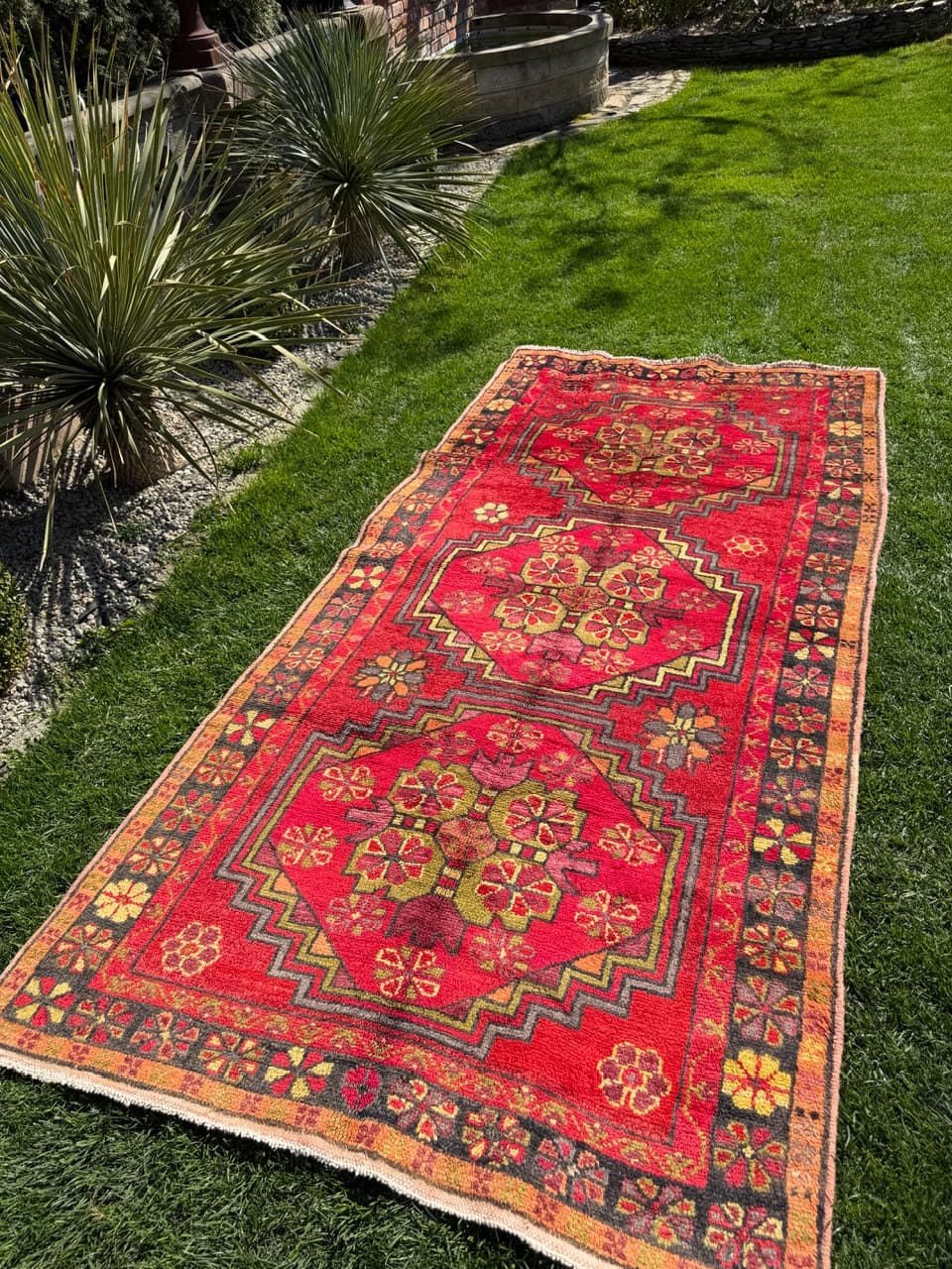 Runner Hamadan 290x140 cm, red, wool, Iran - 303318