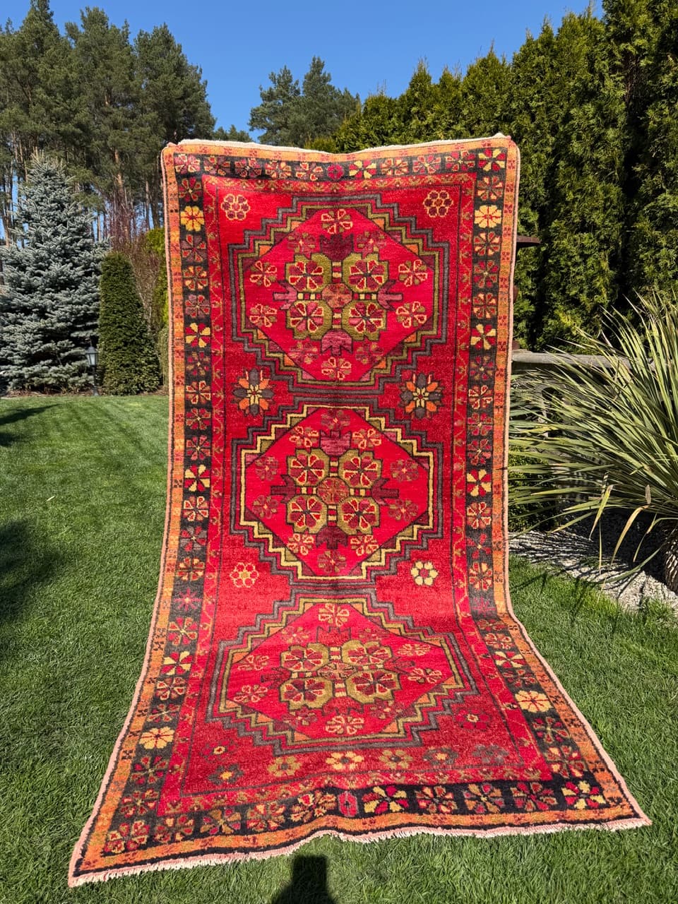 Runner Hamadan 290x140 cm, red, wool, Iran - 303311