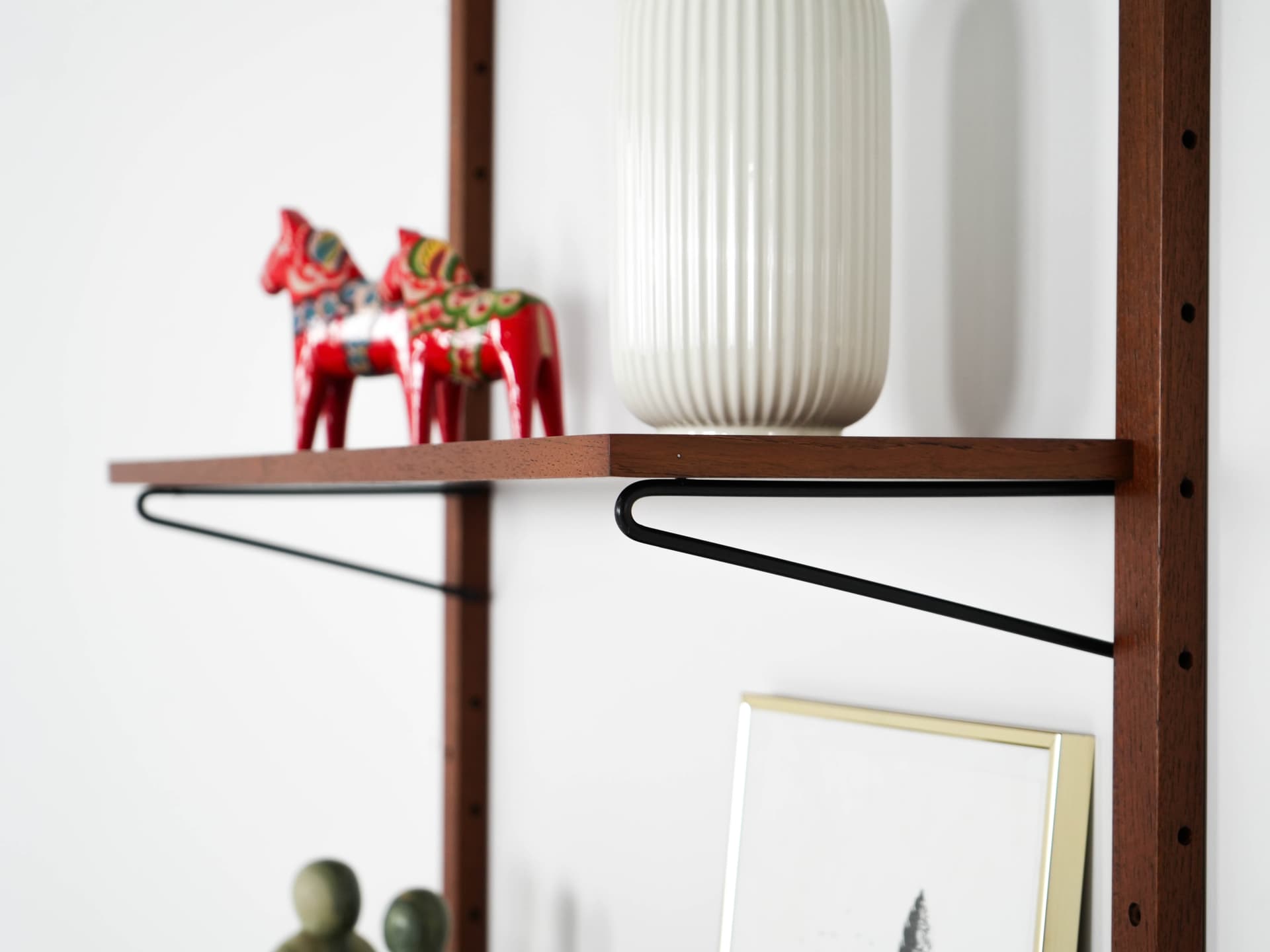 Shelving unit, brown teak, Denmark, 1960s. - 303361