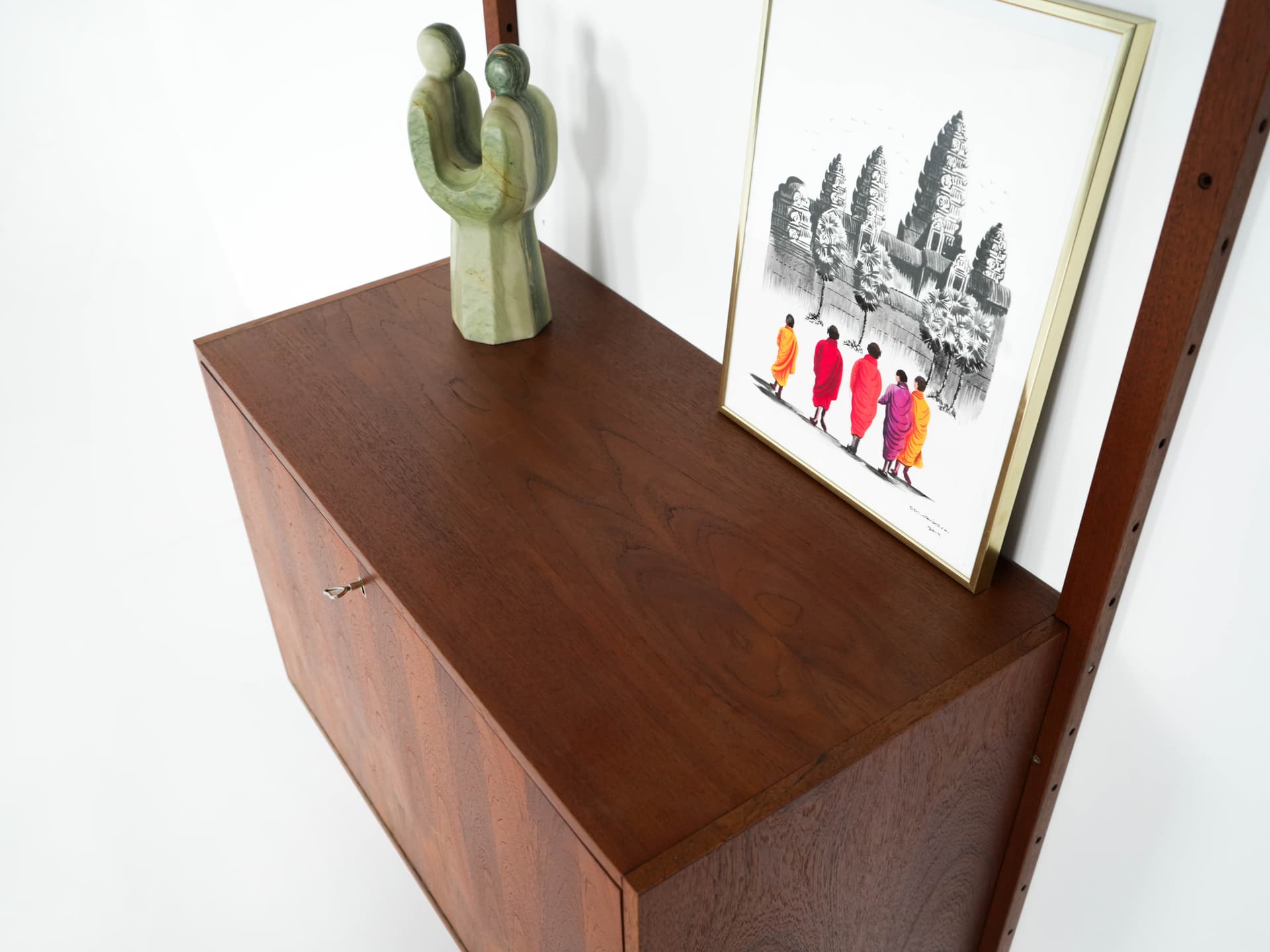 Shelving unit, brown teak, Denmark, 1960s. - 303369