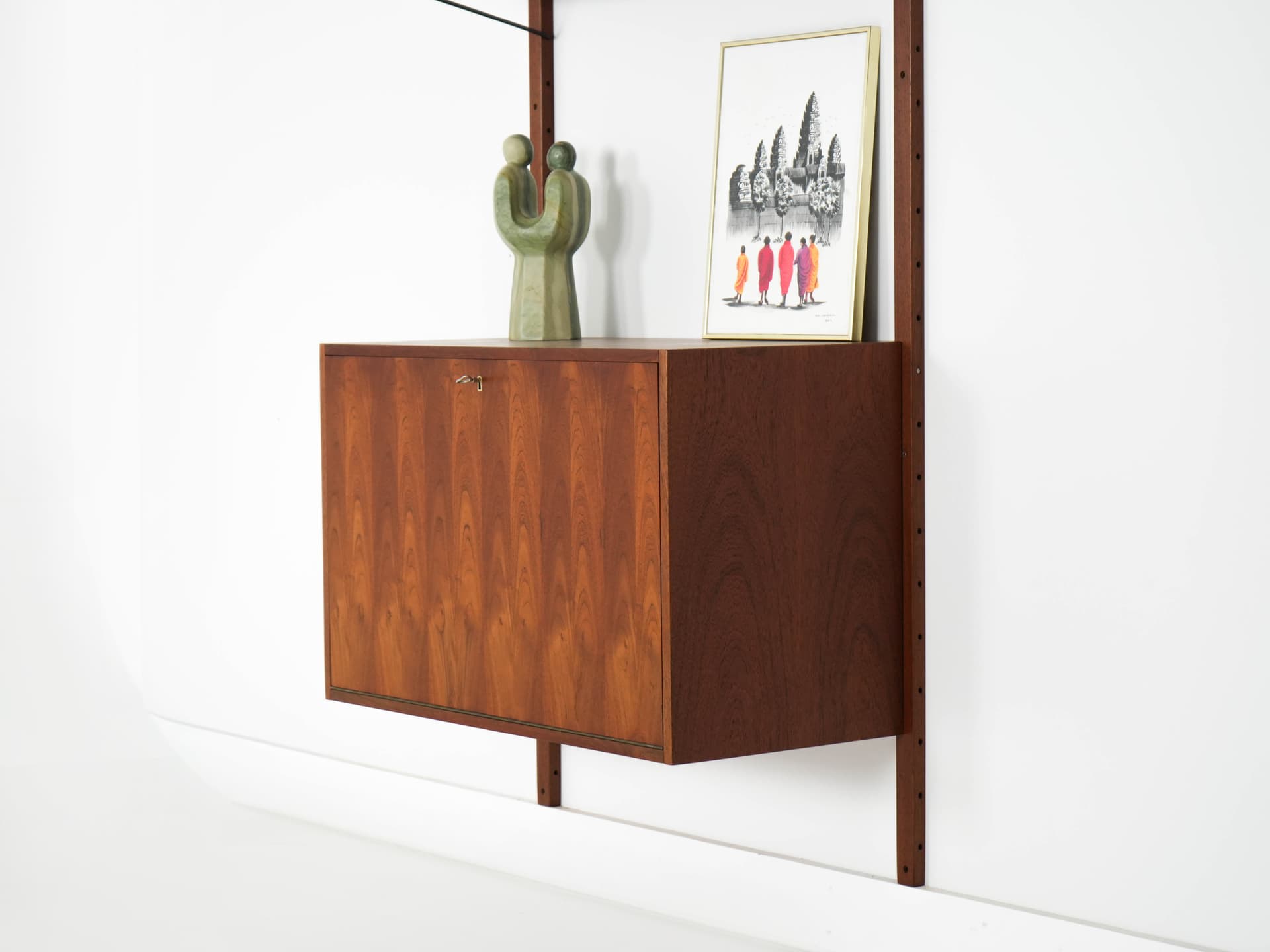 Shelving unit, brown teak, Denmark, 1960s. - 303366