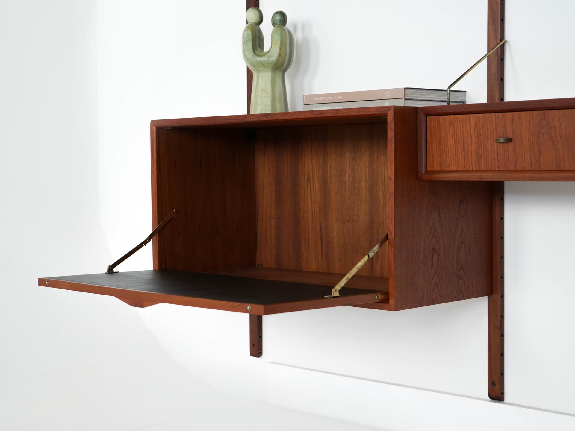 Wall unit, by P. Cadovius, brown teak, Denmark, 1960s. - 303379