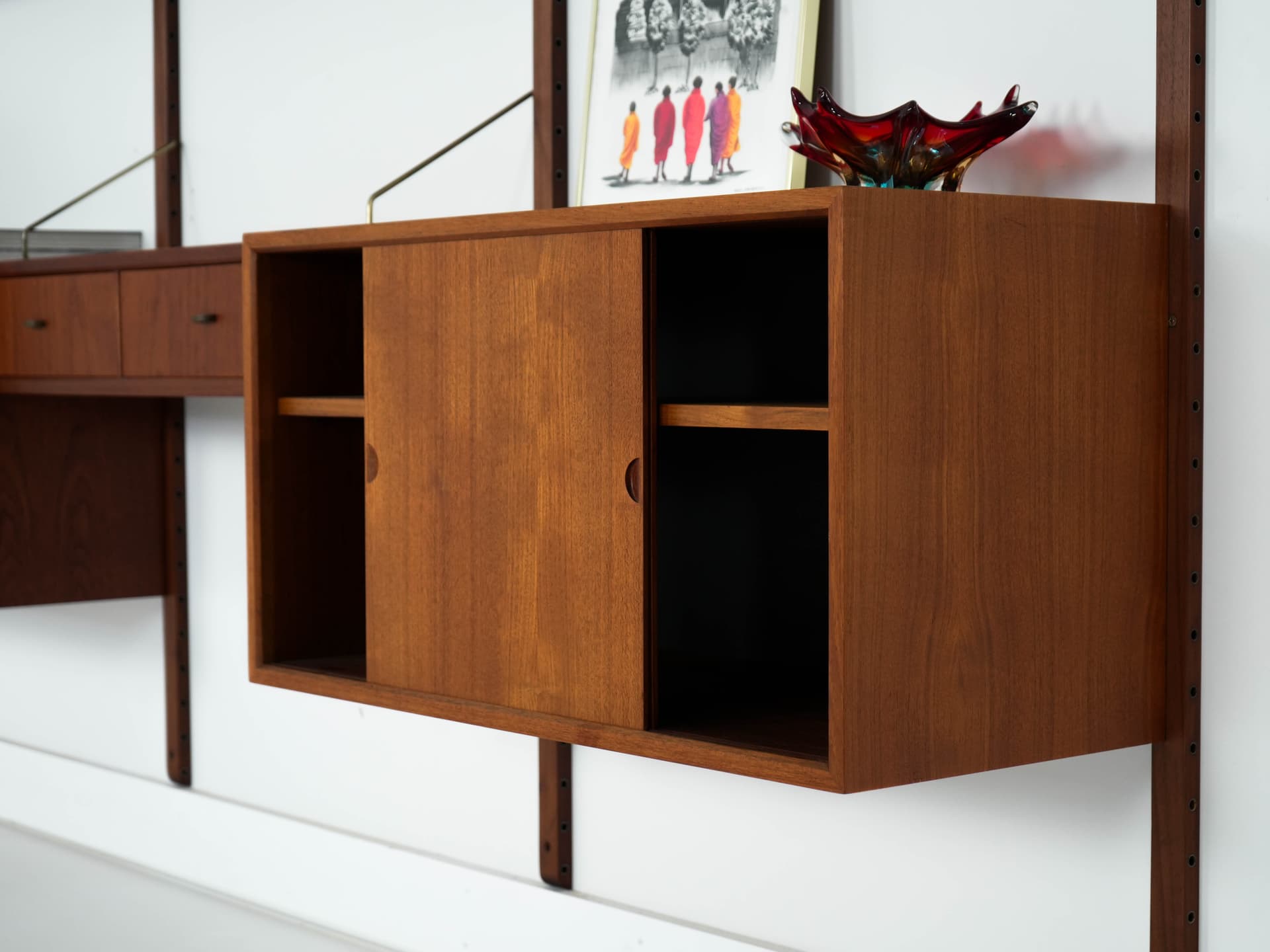 Wall unit, by P. Cadovius, brown teak, Denmark, 1960s. - 303376