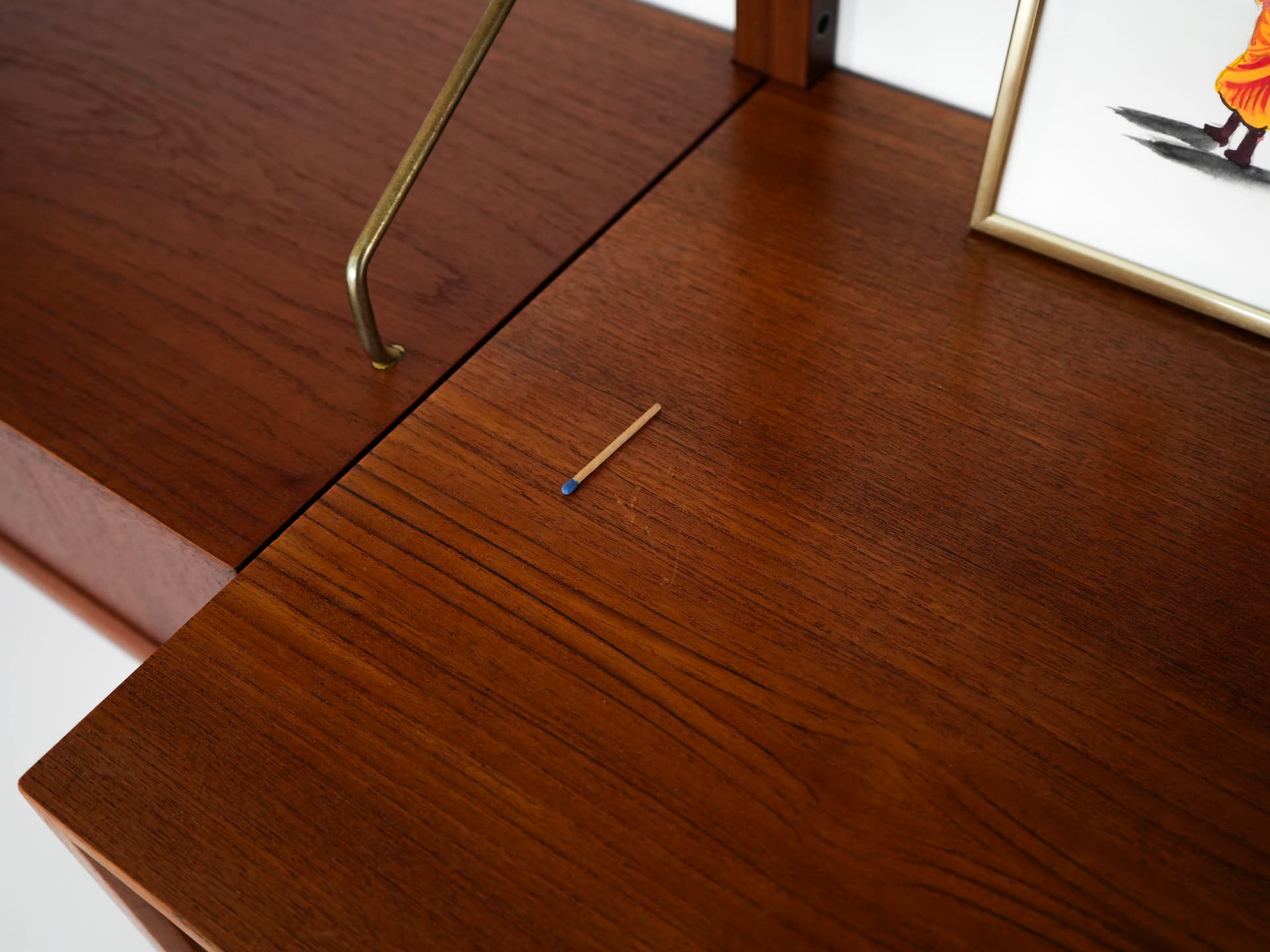 Wall unit, by P. Cadovius, brown teak, Denmark, 1960s. - 303383