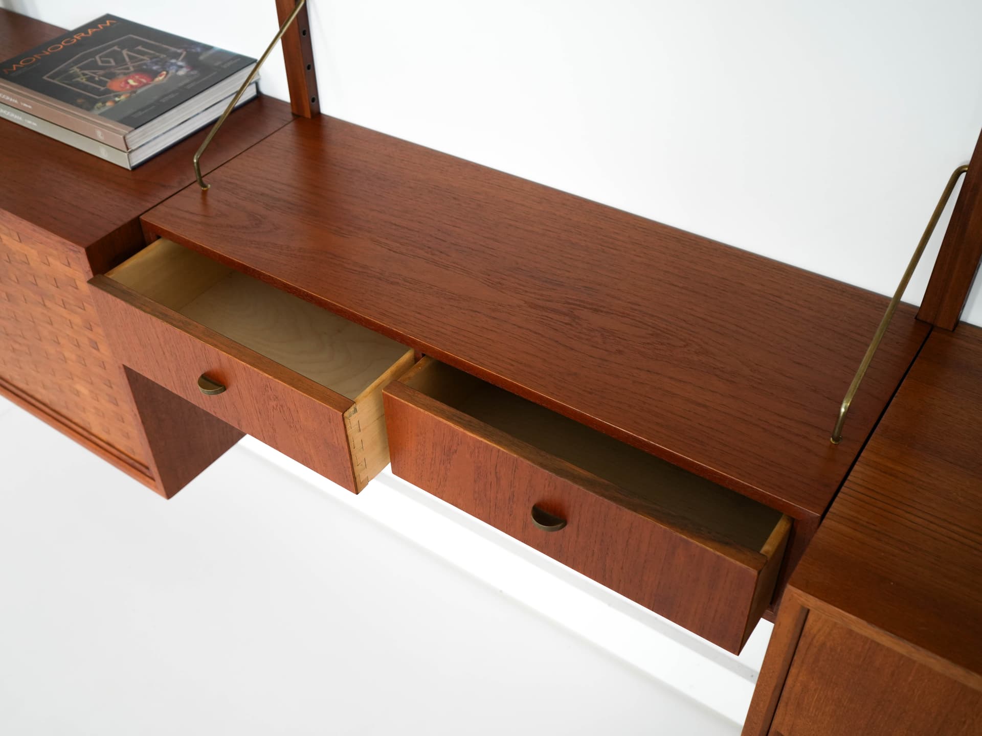 Wall unit, by P. Cadovius, brown teak, Denmark, 1960s. - 303377