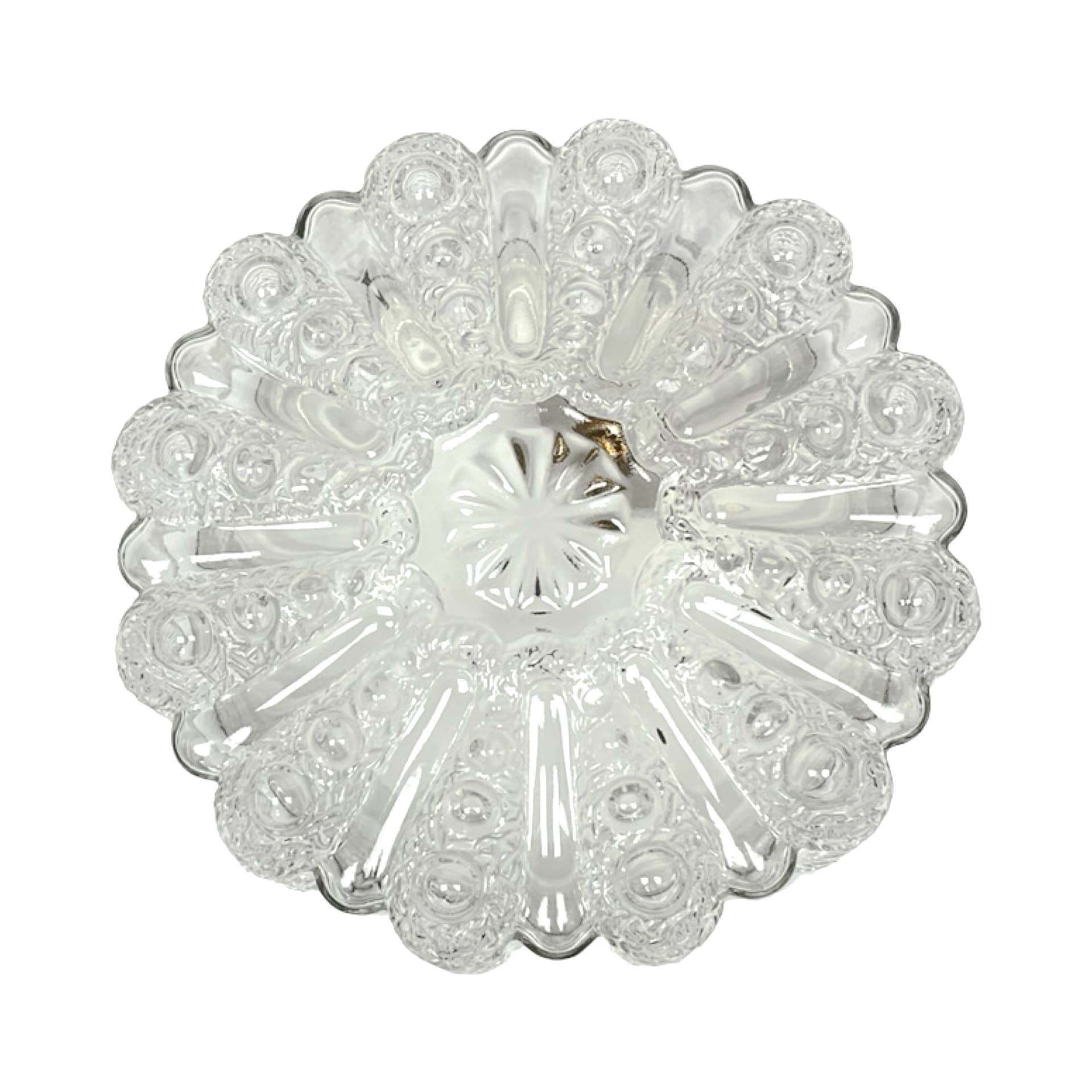 Plafon Sirius, szkło transparentne, metal czarny, proj. H. Tynell, Limburg, Niemcy, lata 70. - 303460