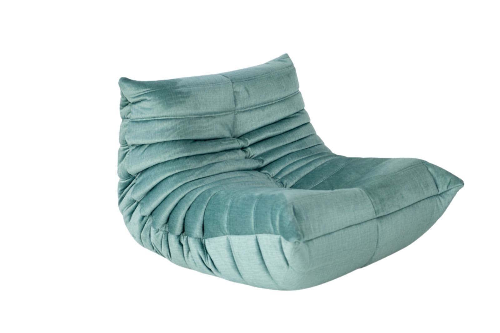 Fotel wypoczynkowy Togo, rib velvet aqua