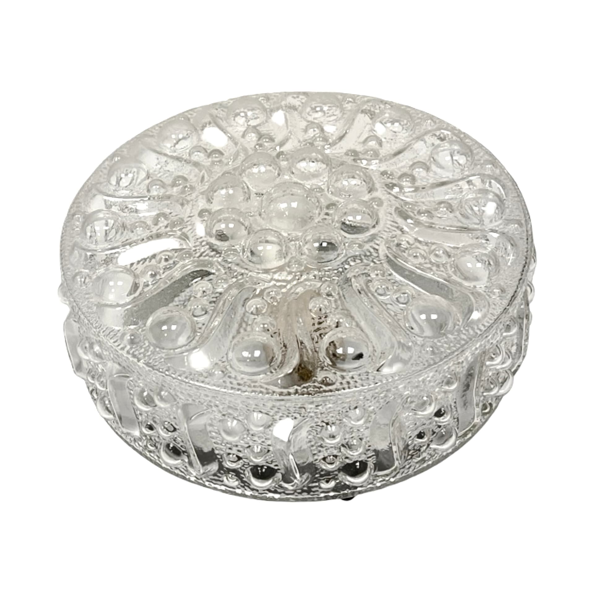 Plafon Sirius, szkło transparentne, metal, proj. H. Tynell, Peill & Putzler, Niemcy, lata 70. - 303530