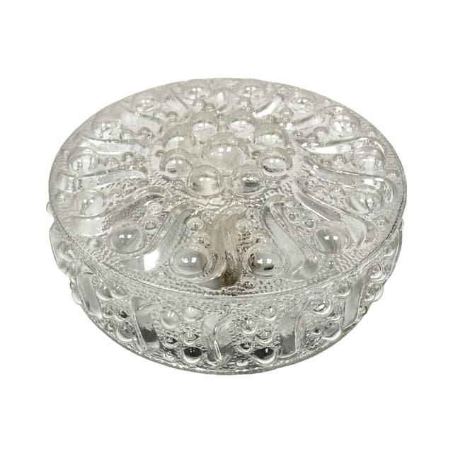 Plafon Sirius, szkło transparentne, metal, proj. H. Tynell, Peill & Putzler, Niemcy, lata 70. - WYMIARY