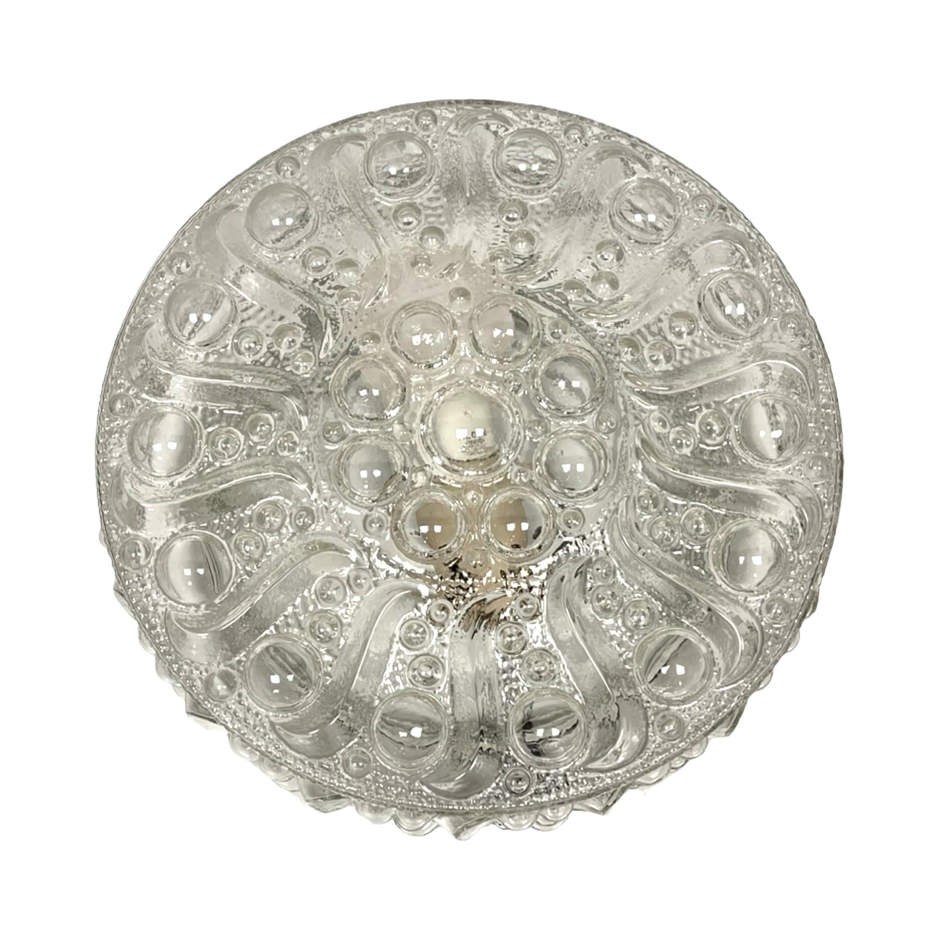 Plafon Sirius, szkło transparentne, metal, proj. H. Tynell, Peill & Putzler, Niemcy, lata 70. - 303525